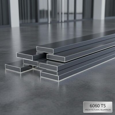 แถบแบนอลูมิเนียมเกรดสถาปัตยกรรม 6060 T5 พร้อมการเคลือบอโนไดซ์ที่เหนือกว่าสำหรับกรอบประตูหน้าต่างและผนังม่าน
