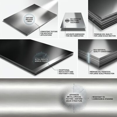 8K Super Mirror Finish 304 สแตนเลส โลหะไร้สแตนเลส พร้อมความสะท้อน 95% และทนทานต่อการกัดกร่อน 304 สับสราทสําหรับคลุมลิฟท์