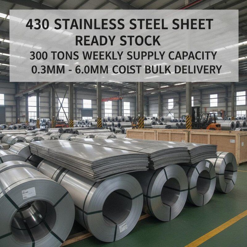 430 Stainless Steel Sheet with 300 Tons Weekly Supply Capacity, 0.3mm - 6.0mm Thickness, Cold Rolled for Fast Bulk Delivery